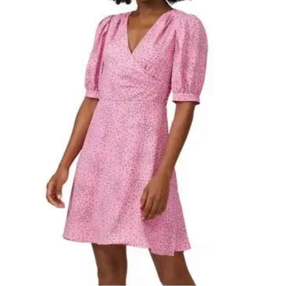 NWT Kate Spade Pink Floral Meadow Wrap Short Sleeve Mini Dress Size 6